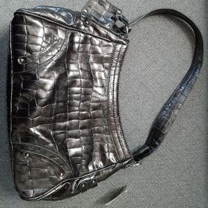 NWT Liz Clairborne Grey Alligator Handbag